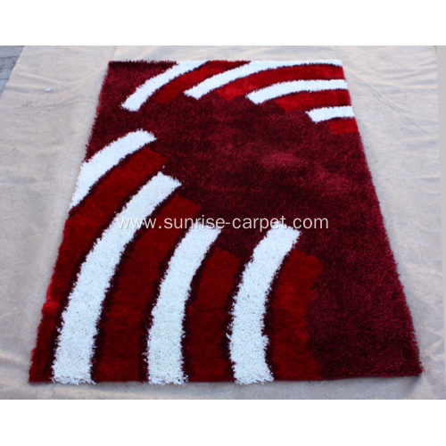 Polyester Silk Thick yarn with Design Rug